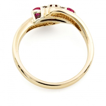 9ct gold Ruby / Diamond 7 stone Ring size M